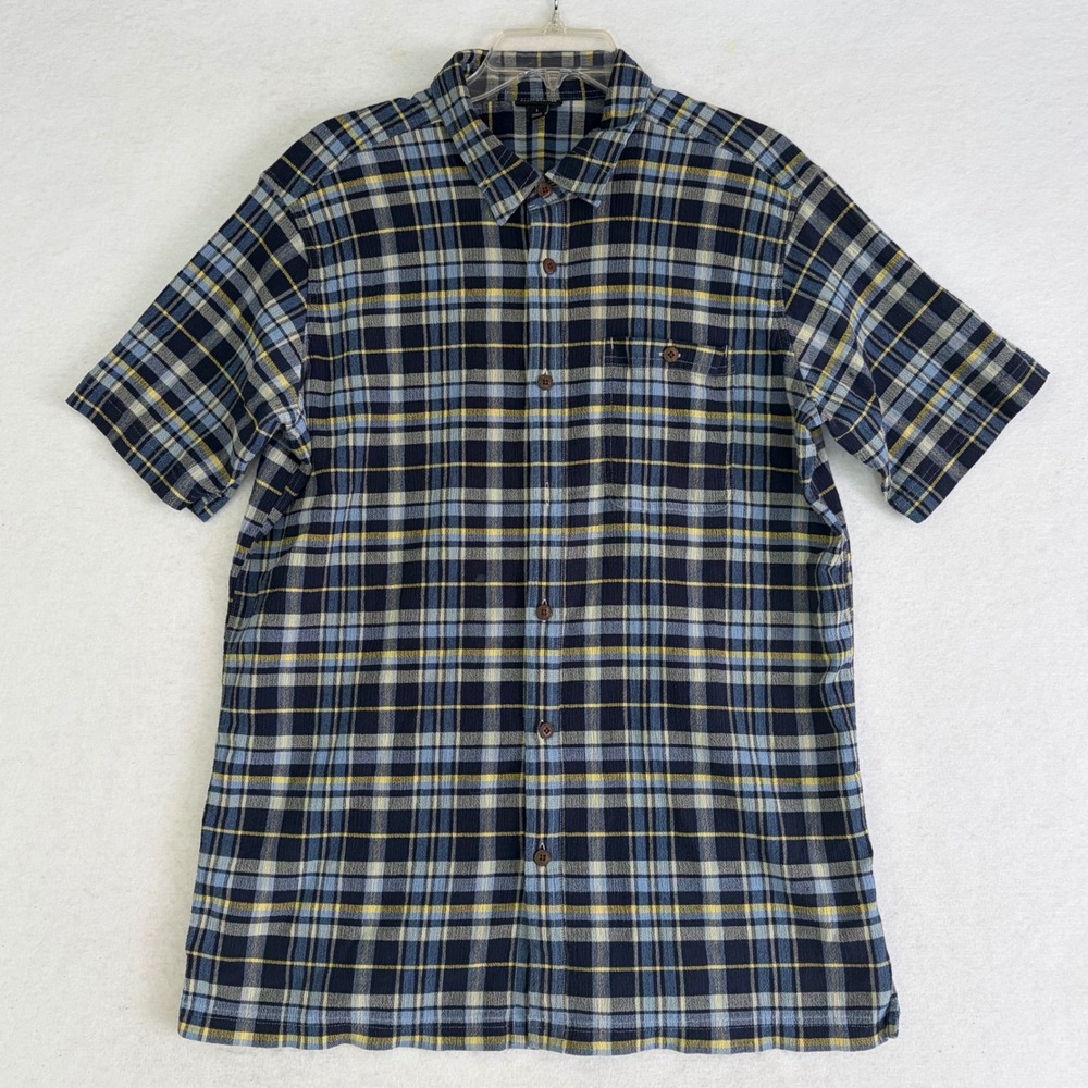Patagonia Men's A/C Puckerware Shirt Seersucker Plaid Crinkle Short Sleeve Large - Picture 2 of 9